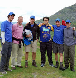 Lake District 24 Peaks Challenge team at Kirkstone Pass summit before the start of Day 2.